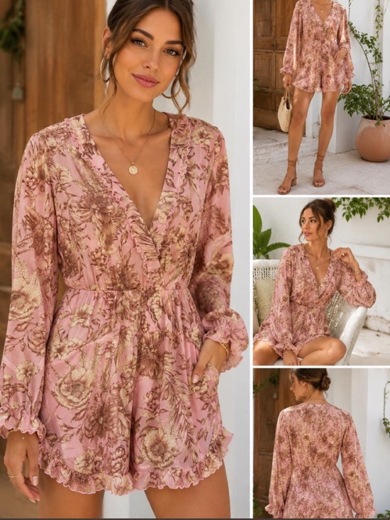 Agua Bendita Dresses & Skirts - Aguabendita NWT x Target Romper Sz L Pink/Cream